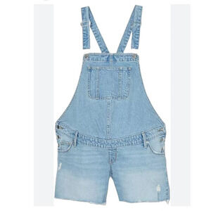 Isabel Maternity  Ingrid & Isabel Shotalls Jean Shorts and Bib Overalls Womens 8